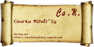 Csurka Mihály névjegykártya